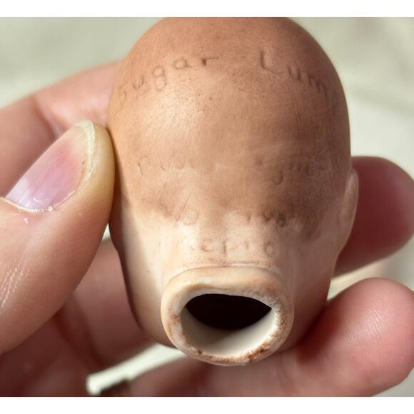 Vintage Sugar Lump Baby Doll Head & Hands Set C – Bisque Craft Parts - Picture 5 of 11